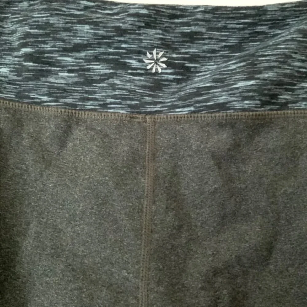 Athleta Contrast Waist Cropped Athletic Leggings Gray S